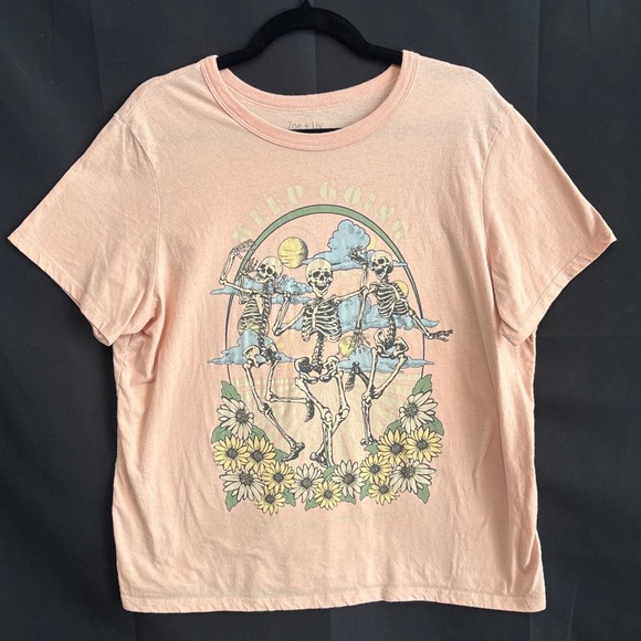 Zoe + Liv Tops - Keep Going Dancing Skeletons Sunflower T-Shirt XXL Hippie Boho Indie Punk Witchy